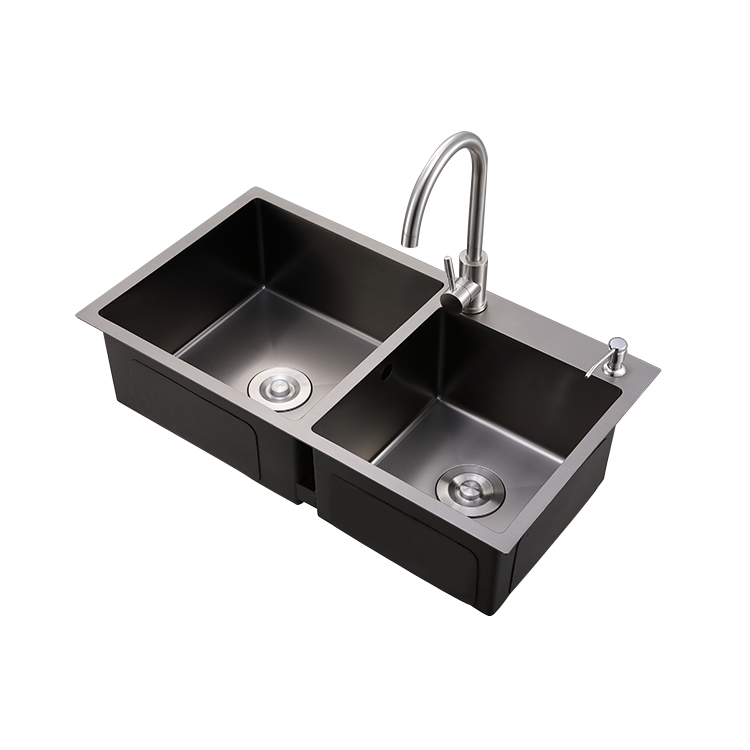 Luxury Nano Finish SS Undermount Double Bowl Stainless Steel Kitchen Sink