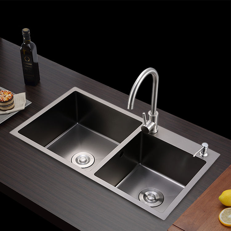 Luxury Nano Finish SS Undermount Double Bowl Stainless Steel Kitchen Sink