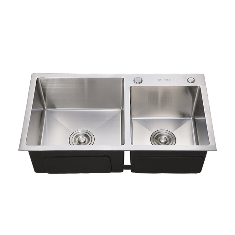 Apartment kitchen sink SS304 / 201 double bowl 