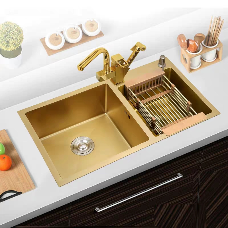 Nano Glod Color Stainless Steel Sink For Kitchen