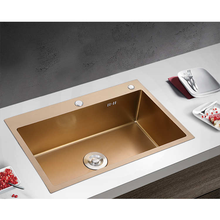 Nano golden Stainless Steel kitchen sink with single bowl