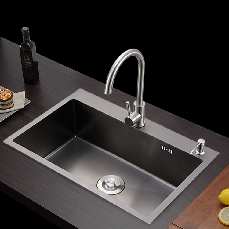 Nano black single bowl SS304 kitchen sink