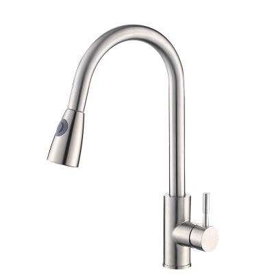 Pull down sprayer flexible hose stainless steel kitchen faucet