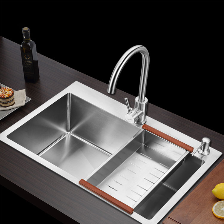 Top mount single bowl  kitchen stainless steel sink for cabinet